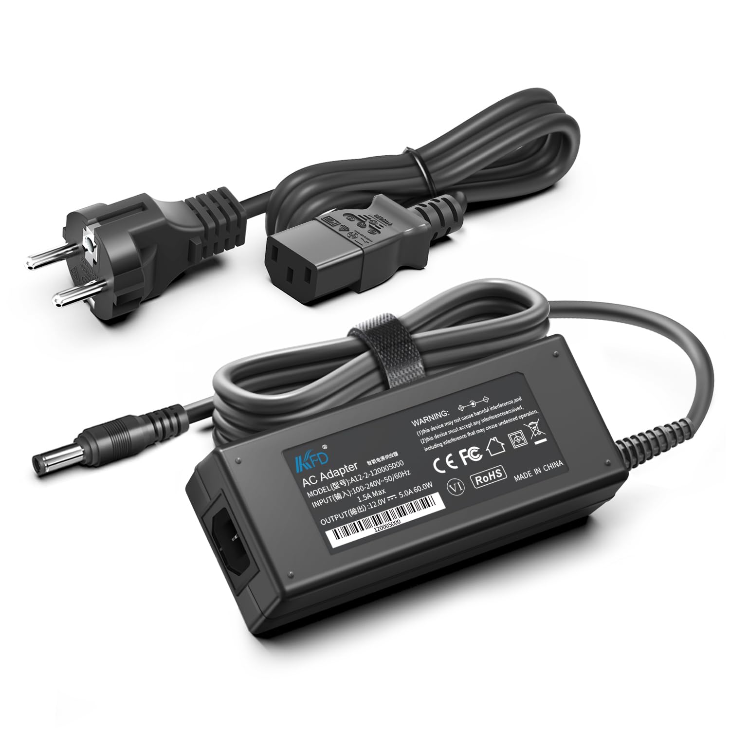 KFD Sunfone - Cargador para NAS Qnap Turbo TS-253B TS-109 TS-209 TS-269 TS-221 TS-251 TS-209 Pro TS-220 Bay NAS Network Storage LaCie 2big USB3 TBT 2 GP-ACMC-01 Sunfone 9000 0495 Cable de carga CC 12