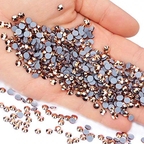 Image of 1500 Pieces Hot Fix Glass Flatback Rhinestones HotFix Round Crystal Gems (Rose Gold, SS16)