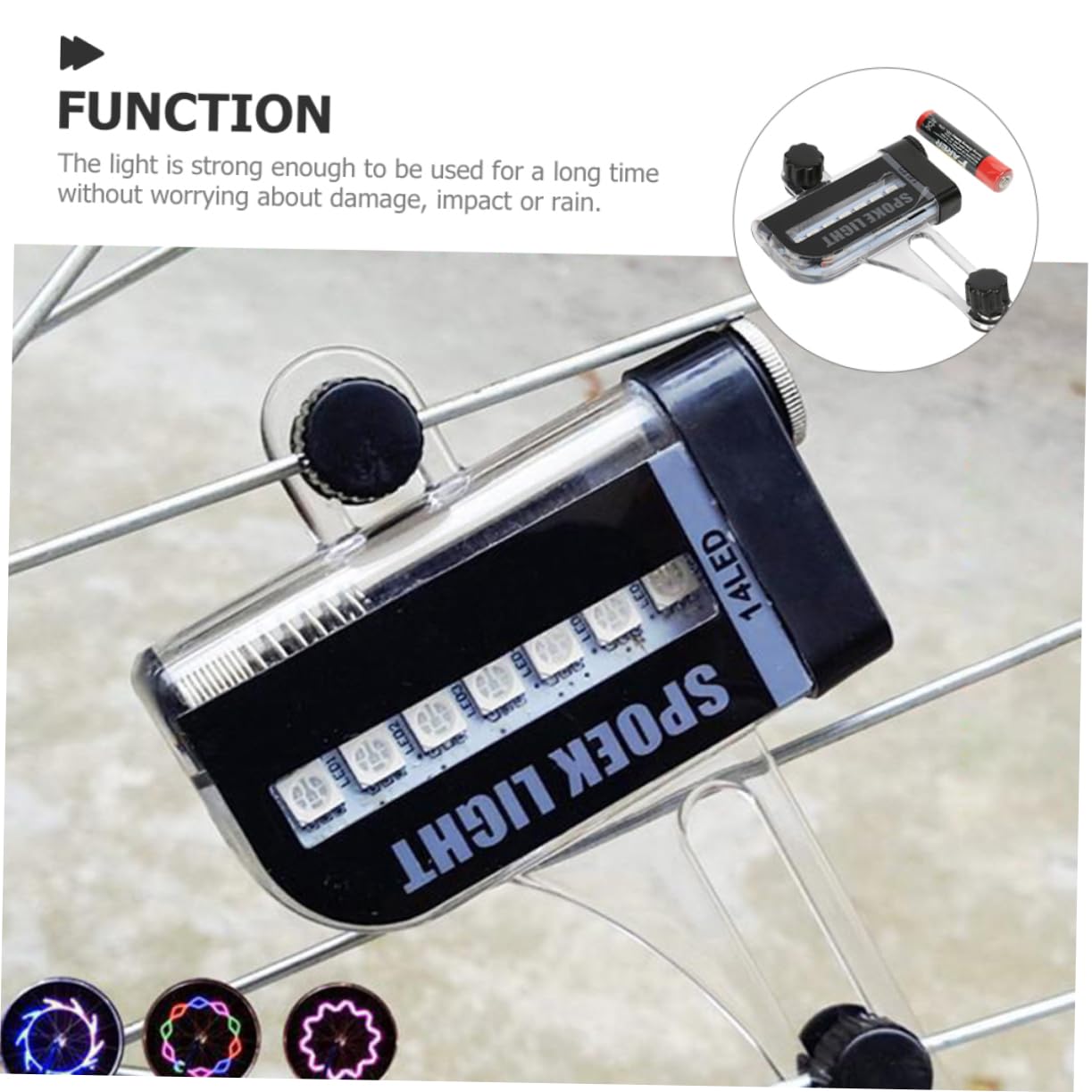 NAMOARLY Decorative Bike Wheel Lights Bike Accessories Night Riding Weatherproof Easy Install