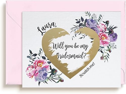 Bridesmaid Proposal Card Scratch Off Card Bridesmaid Cards Maid of Honor Will You Be My Card Wedding Proposal Bridesmaid Gift Purple