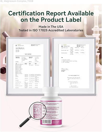 Miniatura 7 de Complejo de magnesio 9 en 1, 300 mg de magnesio de 9 formas orgánicas, glicinato, citrato, malato, alta absorción para sueño y relajación, apoyo