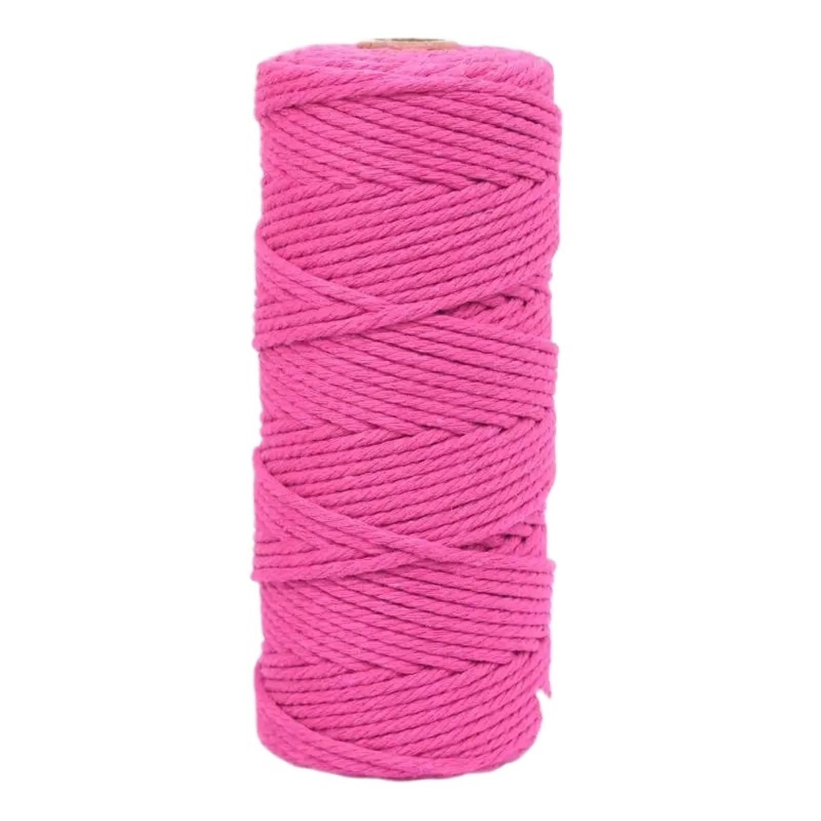 Cotton Macrame Cord 3.0mm-100m Colorful Natural Cotton Macrame Rope Cord for Wall Hanging Plant Hangers Crafts(Color14)