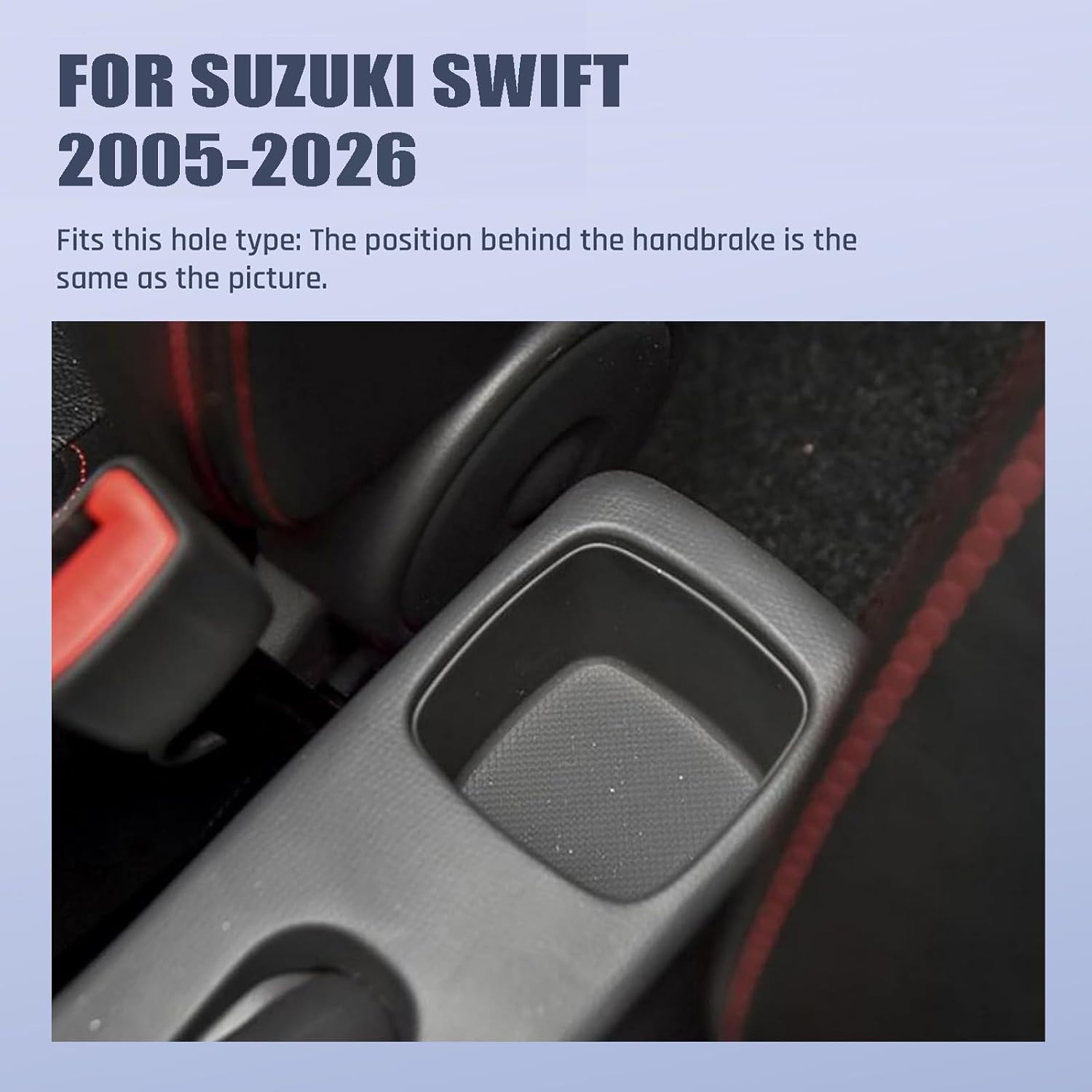 YJYWZH Car Armrest Box for Suzuki Swift 2005-2026 Auto Accessories Center Console Leather Arm Rest Double-Layer Storage Space with Cup Holder, Black Thread