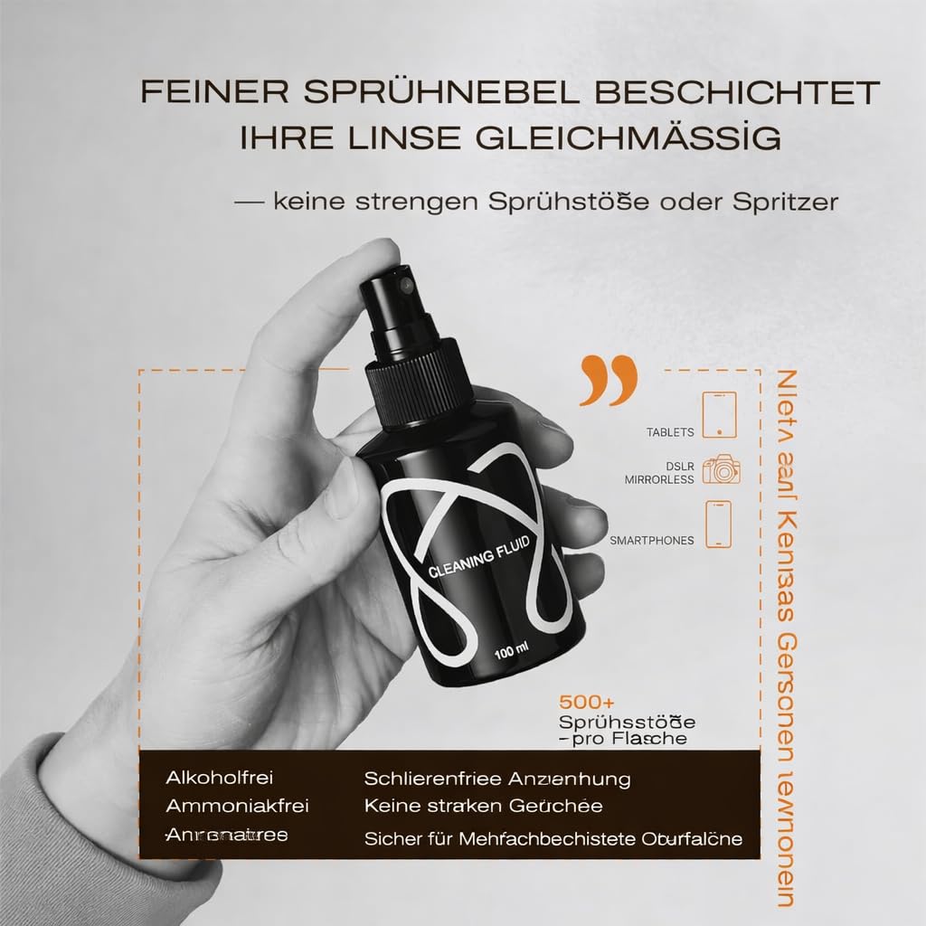 C Coiro Kamera Reinigungsset für DSLR und empfindliche Elektronik, 9-in-1 Objektivreiniger-Spray, Kamerastift, Gebläse, Tücher, Sensorreiniger, Fotografen Geschenke & Kamera Zubehör