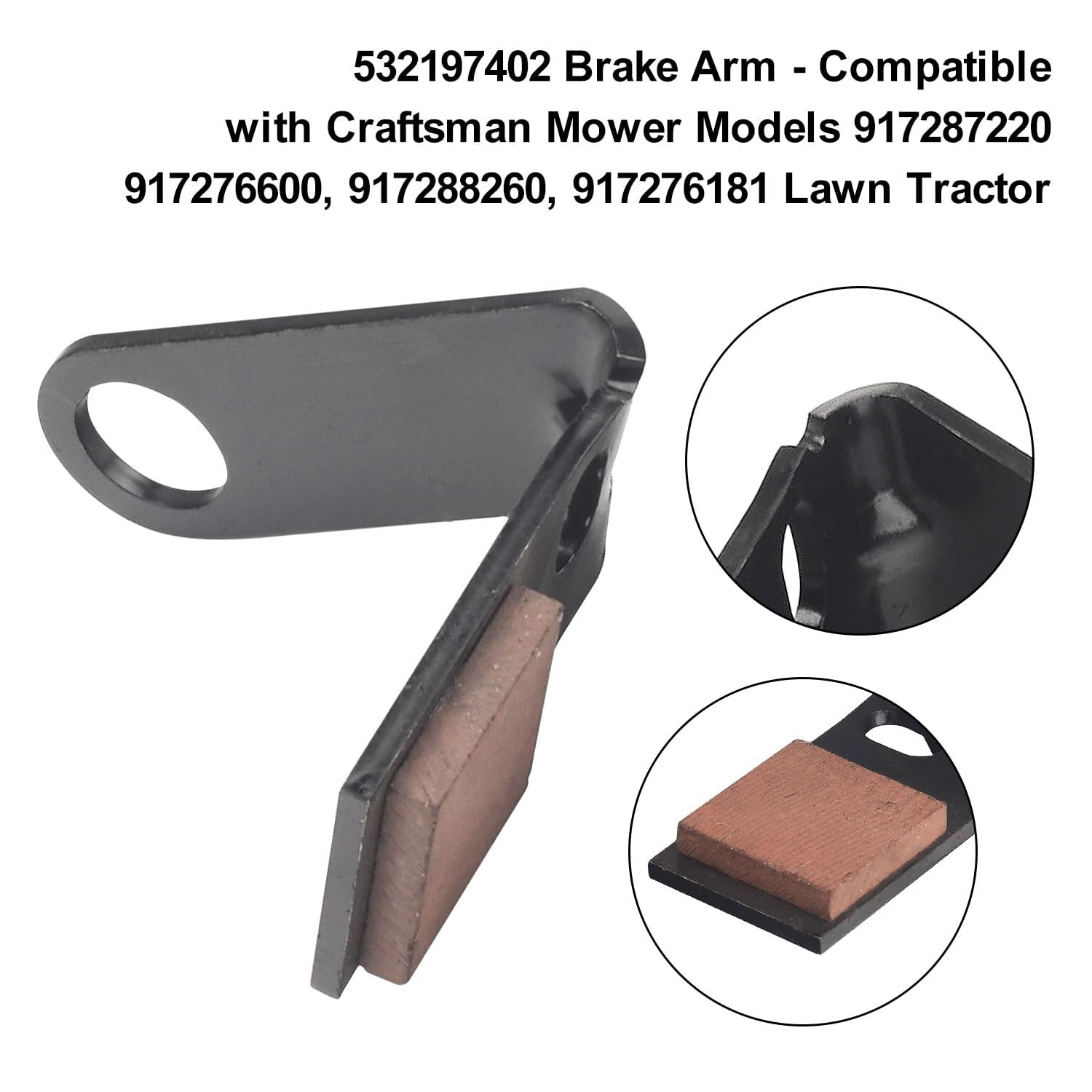 532197402 532199478 Kit de brazo de freno compatible con modelos Husqvarna AYP Craftsman Poulan de cubierta de cortacésped, compatible con YT16542T YT1942 YTH2042 YTH20K46