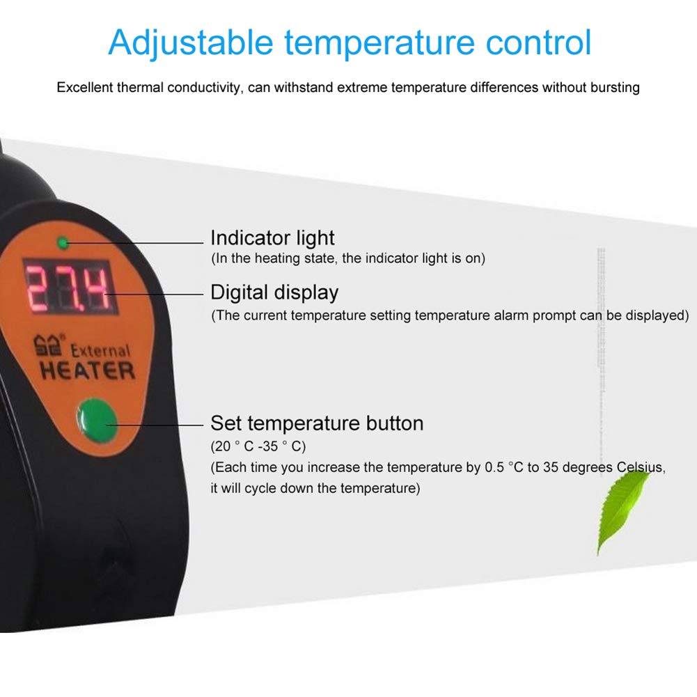H&RB 300W / 500W Fish Tank Chauffe-Eau Température Réglable De Contrôle D'aquarium De Chauffage Externe Affichage Sensible,EH500