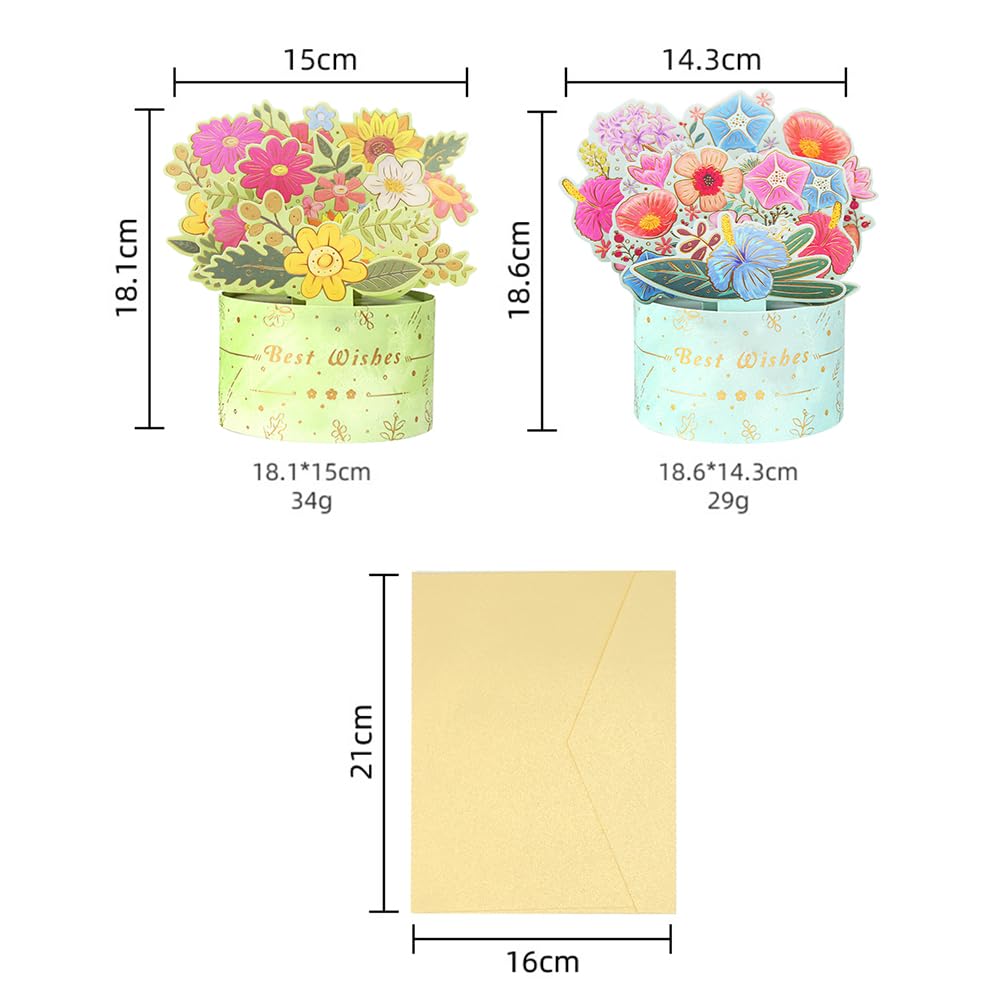 LOVOICE Carte De Fête Des Mères, Cartes Pop-up En Papier Fleur 3D, Cartes De Vœux Pop-up Pour Maman, Cartes De Fleurs En Papier Bouquet Pop-up 3D Pour La Fête Des ères