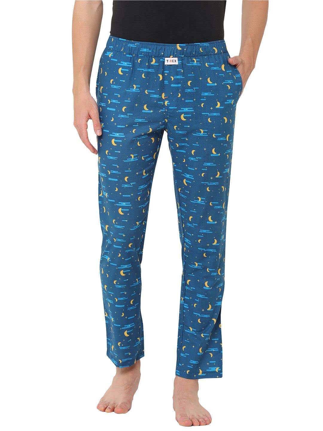 EvoloveT-REX Pajama Pyjamas for Men Cotton Loose Fit with Pockets - Men’s SAVAGE DIET Edit Super Light Comfy Fit Most Freaky Printed Pajama Pants (S to 2XL Size)