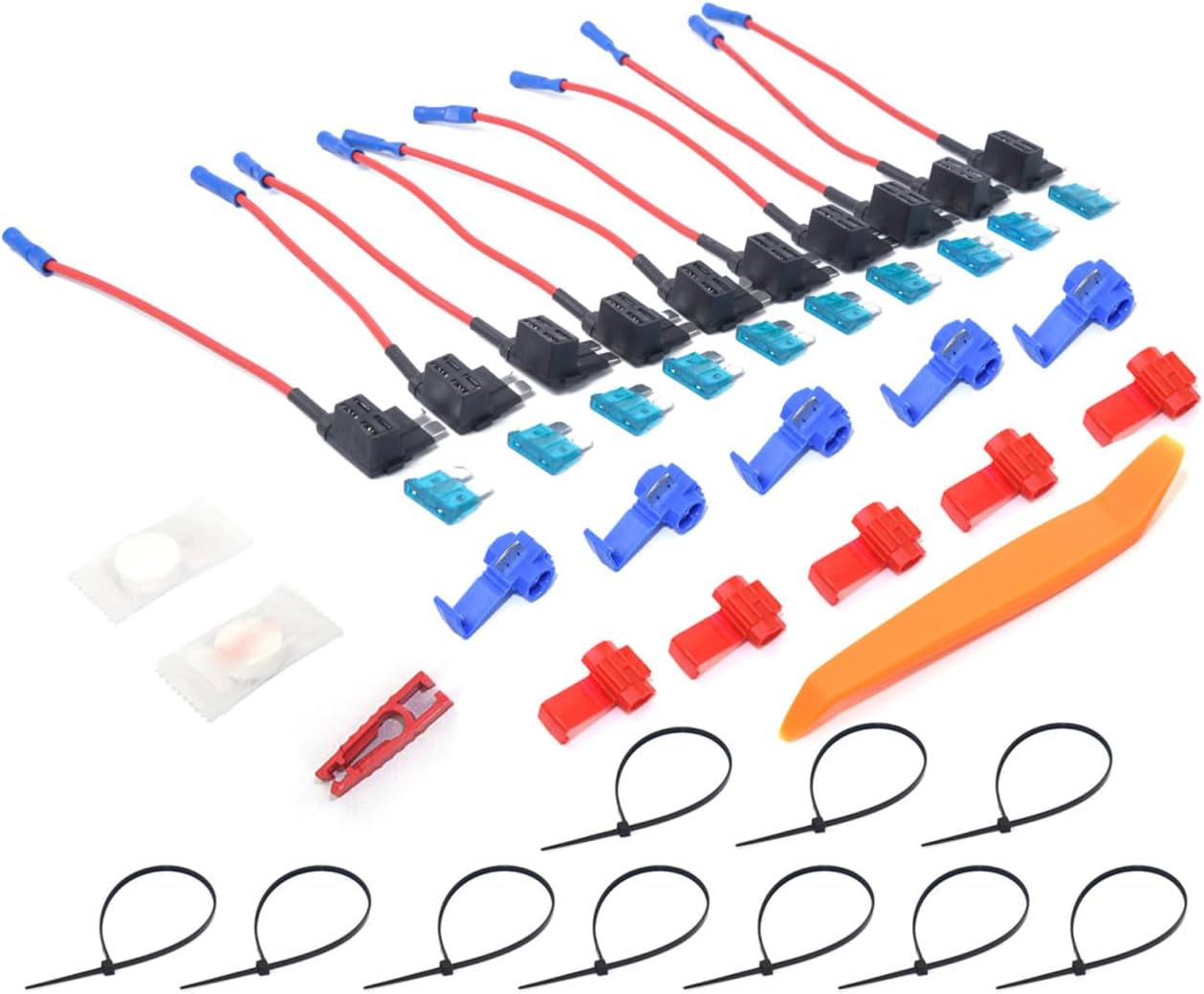 1set Car Fuse Kit of Fuse Holder Inline Adaptor Replacement for Accessories Low Profile Tap-plug Circuit Protection