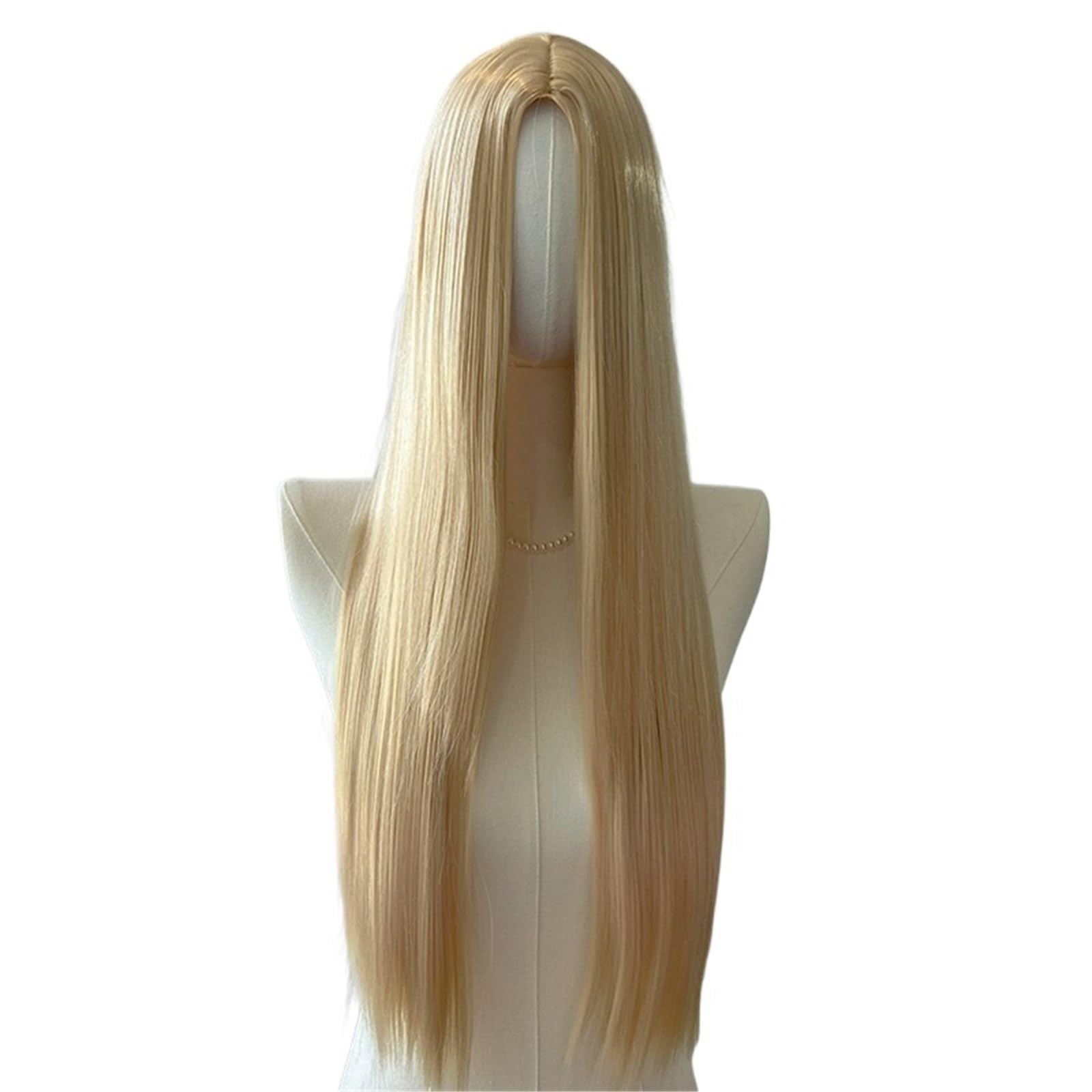 ZTHYSHOZ Women's Wig Ladies' Mid Length Straight Hair Wig, Suitable For Daily And Party Use(Gold)