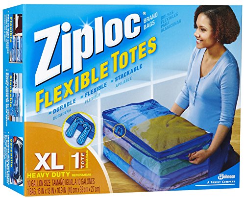 Ziploc XL Flex Flexible Tote With Handle, Large, Clear