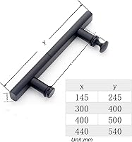 Vista 2 de Manija de puerta de ducha de acero inoxidable negro mate, tirador de cristal de ducha, botón de perilla de puerta, barra de toalla de cromo pulido