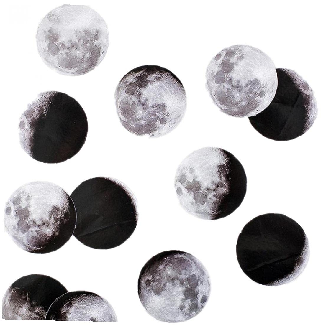 Tossper Black 45 Pcs/Pack Moon Space Journal Scrapbook Paper Stickers Diy Hand Craft Planner Lable Diary Stickers
