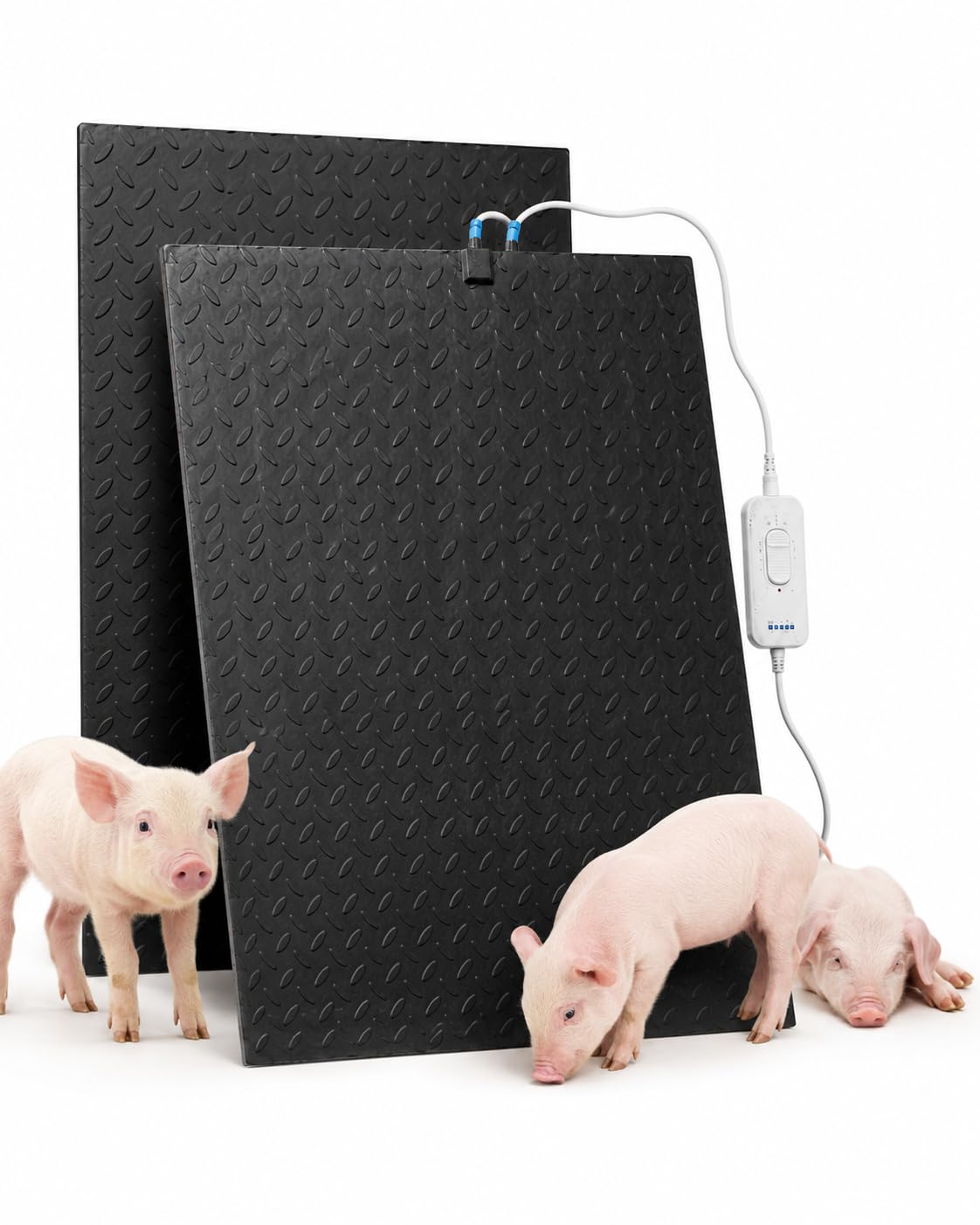 Alfombrilla Térmica para Lechones 36" 40" Tapete De Goma Antideslizante con Cable Reforzado para Corrales De Parto Graneros Y Pequeños Animales De Granja,Negro,90cm