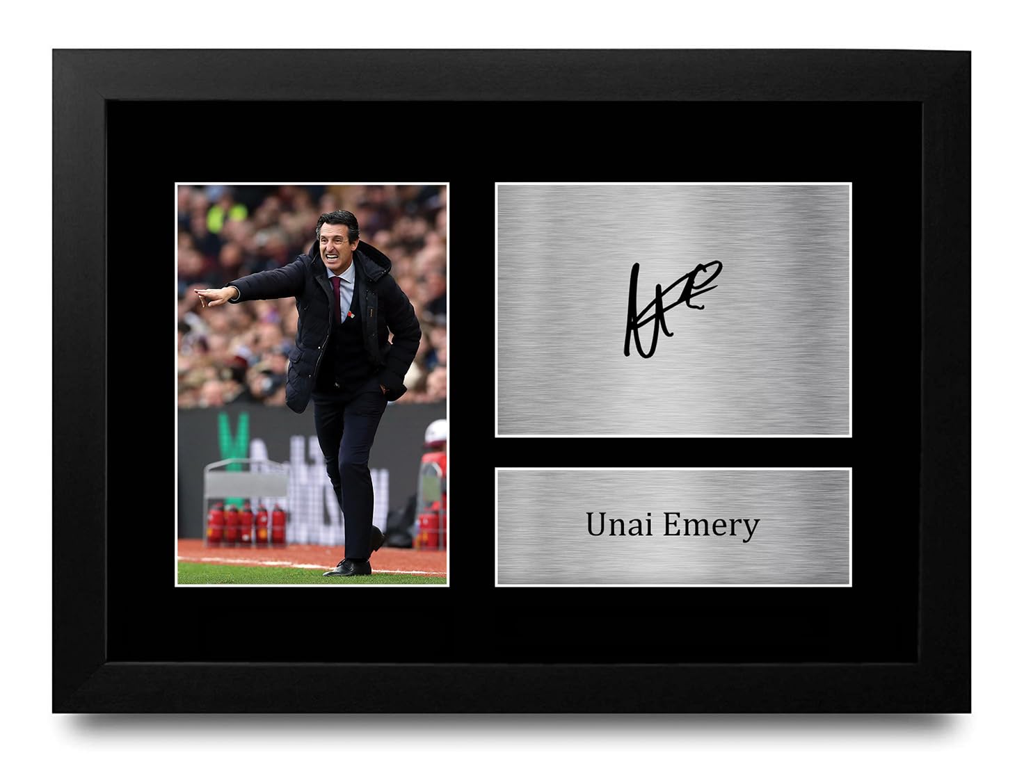 HWC Trading FR A4 Unai Emery Aston Villa Regali Stampati Autografo Firmato Foto Per Gli Appassionati Di Calcio E Sostenitori - A4 Incorniciato