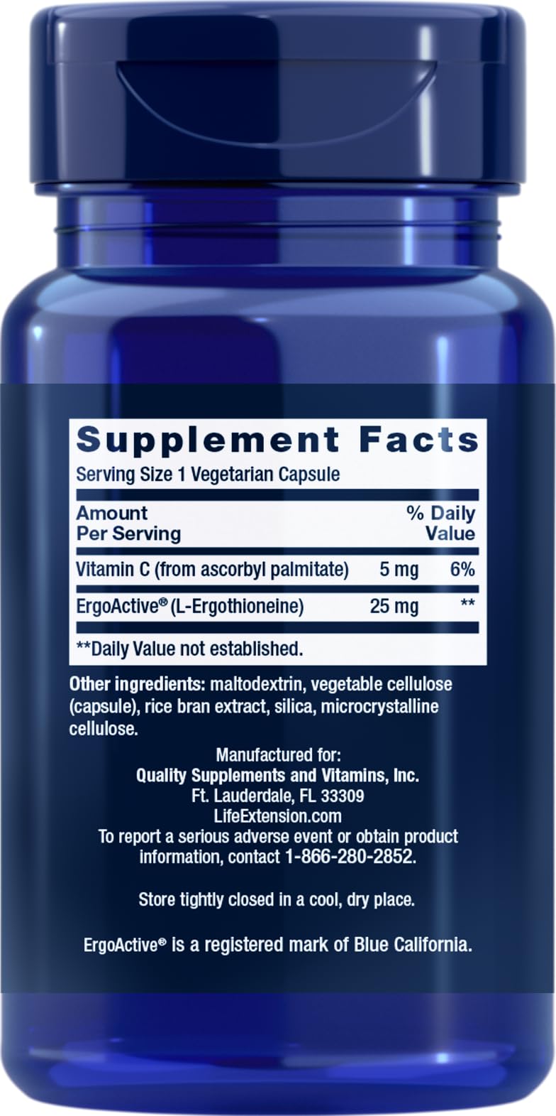 Life Extension Mega L-Ergothioneine 25 mg, 30 Capsules — Amazon image 2