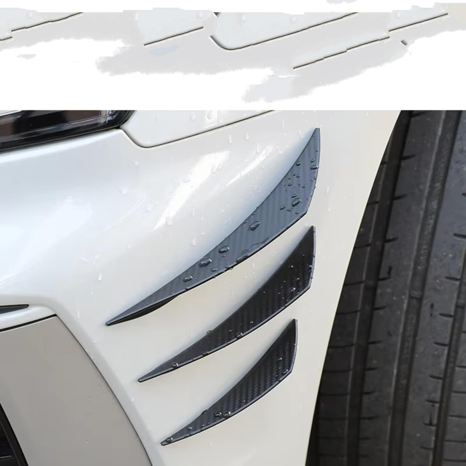 Spoiler Paraurti Auto 4 Pezzi/6 Pezzi Decorazione Universale Per Paraurti Anteriore Diffusore Splitter Alette Spoiler Canard Mento Tuning Auto Decorazione Canard(4PC Carbon Fiber)