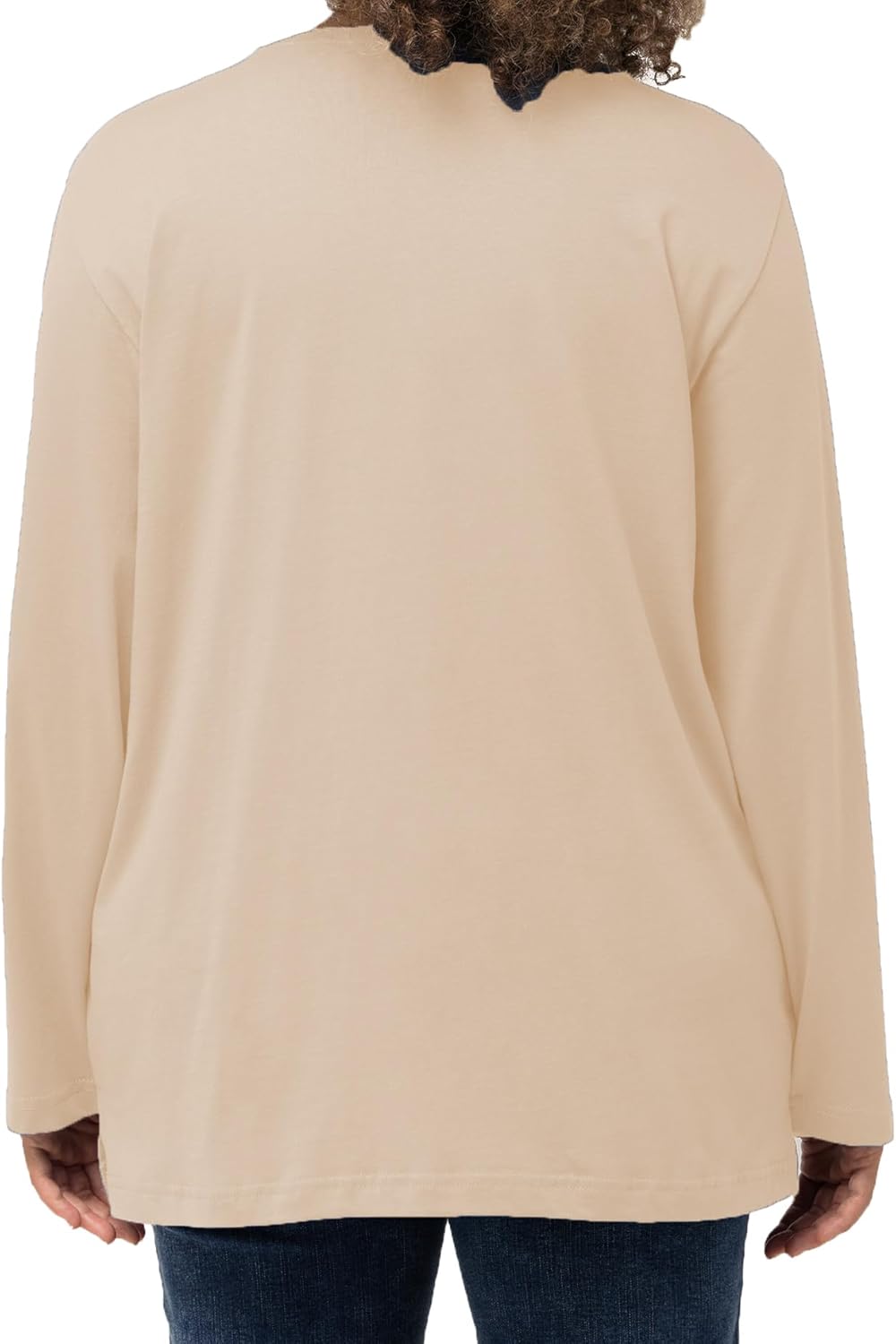 Plus Size V Neck Long Sleeve T Shirts Women Fall Tops Tshirts Tunic Casual Tee - Image 3