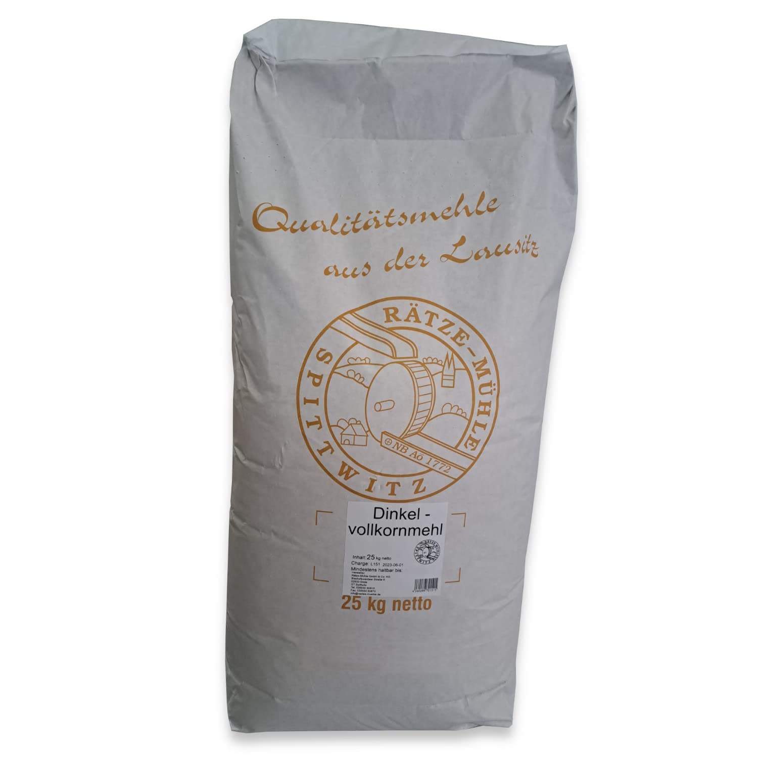 Dinkelvollkornmehl 25 kg von Rätze-Mühle aus regionalen, naturbelassenem Dinkel