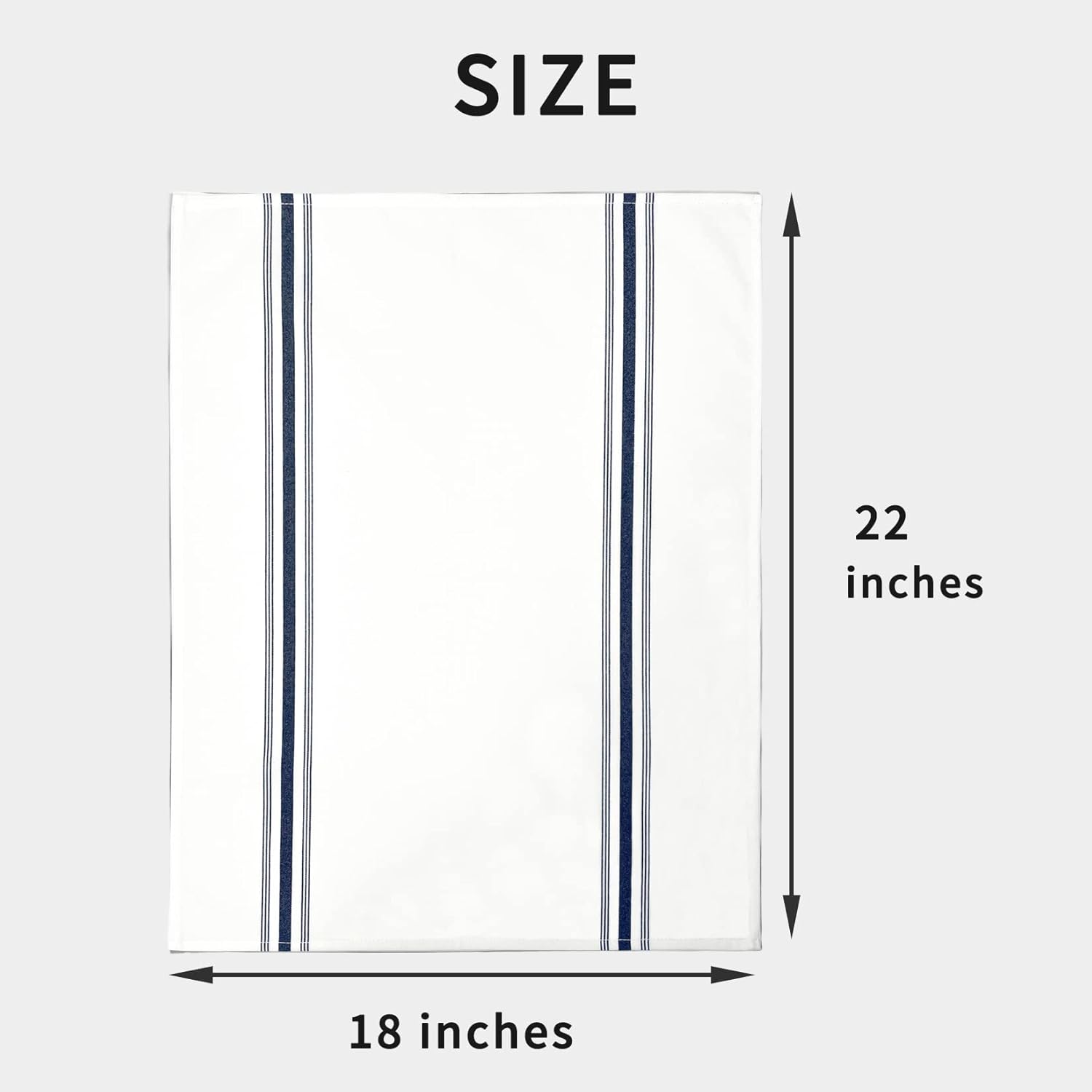 Bistro Restaurant Stripe Cloth Napkins Set of 12 Pack, Commercial Quality 18 x 22 Inches, MJS Linen Dinner Napkins Cloth Washable, Non-Iron, No Fade, Soil Release, Navy Blue Stripes