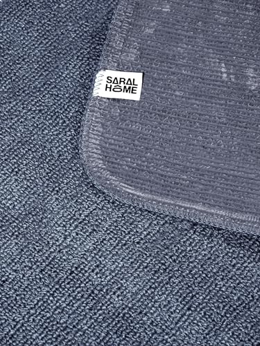 Image of SARAL Home Multiuse Combo Pack of 2Pc | Polyester Door Mat 45x60 & Runner Floor Mat 43x120| Anti-Skid | Quick Drying | Soft Water Absorbent | Home, Bathroom, Kitchen, Bedroom | Modern Design