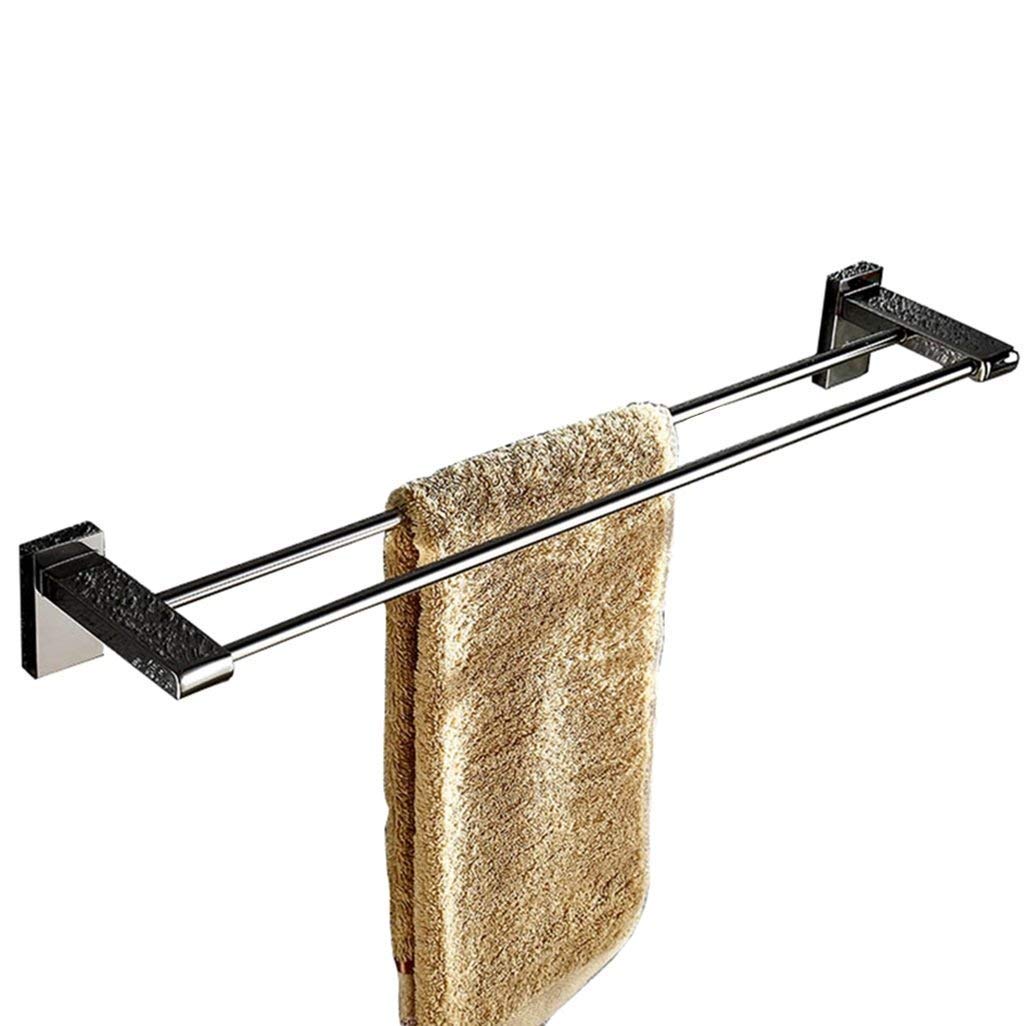 Portasciugamani Doppio da Parete, Finitura cromata Lucida, per Bagno, in Acciaio Inox 304