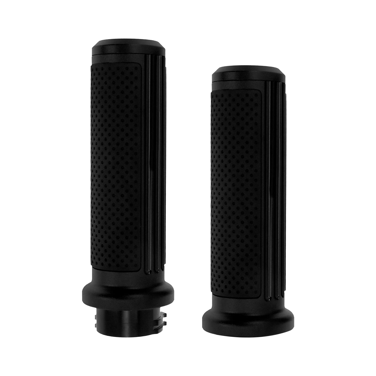 HDBUBALUS Defiance Lenkergriffe Für Harley – 25 Mm Innenloch, Chrom-Alu Mit Schwarzem Gummi, Für Touring & Dyna Modelle