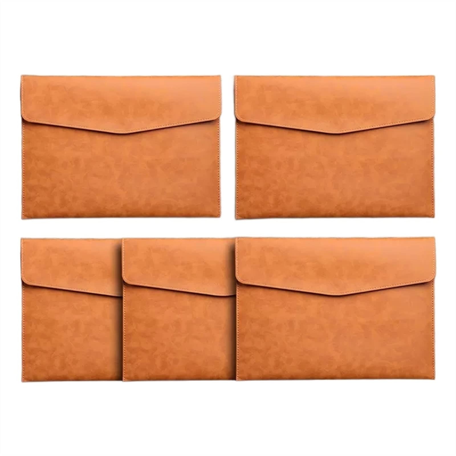 Clasificadores Bolsa de papel A4 for archivos de negocios, bolsa de documentos de cuero, botón de presión grueso, organizador de facturas de contrato, carpeta de gran capacidad Premium (paquete de 5)