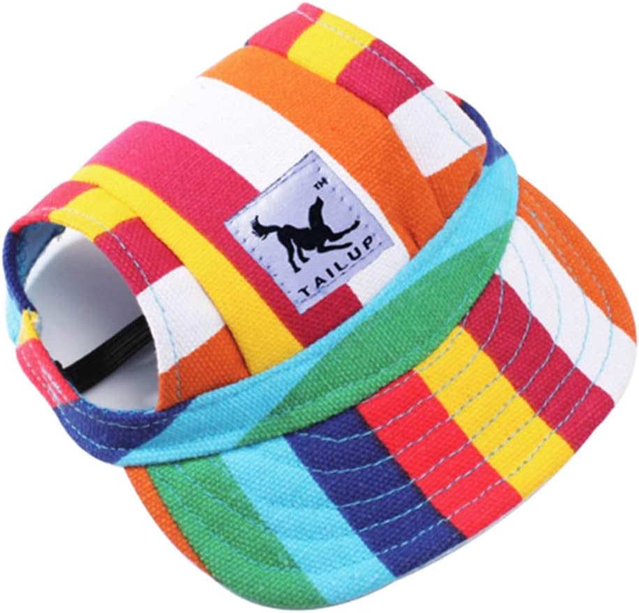 ペット用帽子 犬用キャップ 犬用帽子 猫用帽子 愛犬用 耳の穴 調節可能 可愛い 小型犬 中型犬用 頭や目を保護 日除け 通気性良く マルチカラー S 送料0円