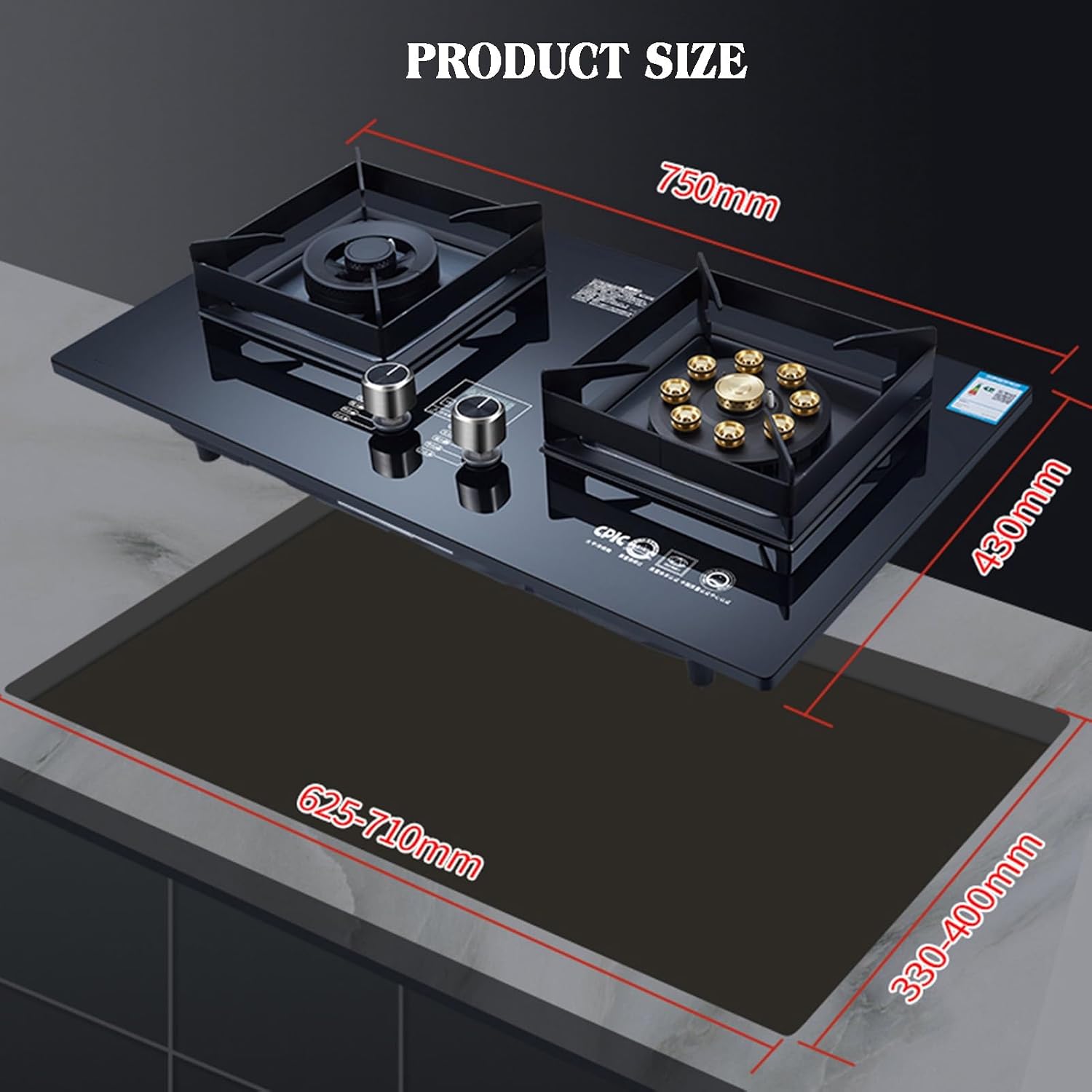Gas Cooktop,for Caravan Home Camping Catering,with Turn Off The Fire Regularly,Electronic Pulse Type,5.2KW NG/LPG Gas Stove (Color : NG)