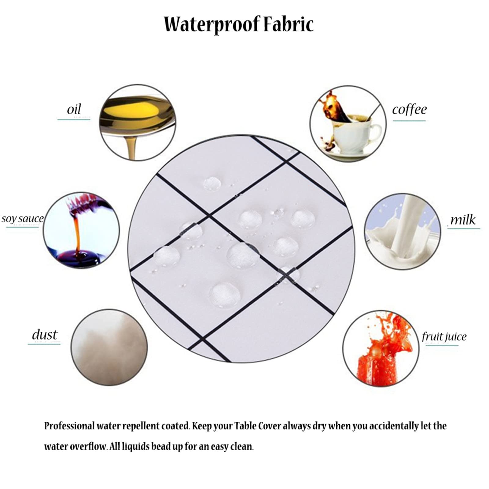 Chickwin Nappe Ronde Imperméable Avec Bord Élastique, Nappes