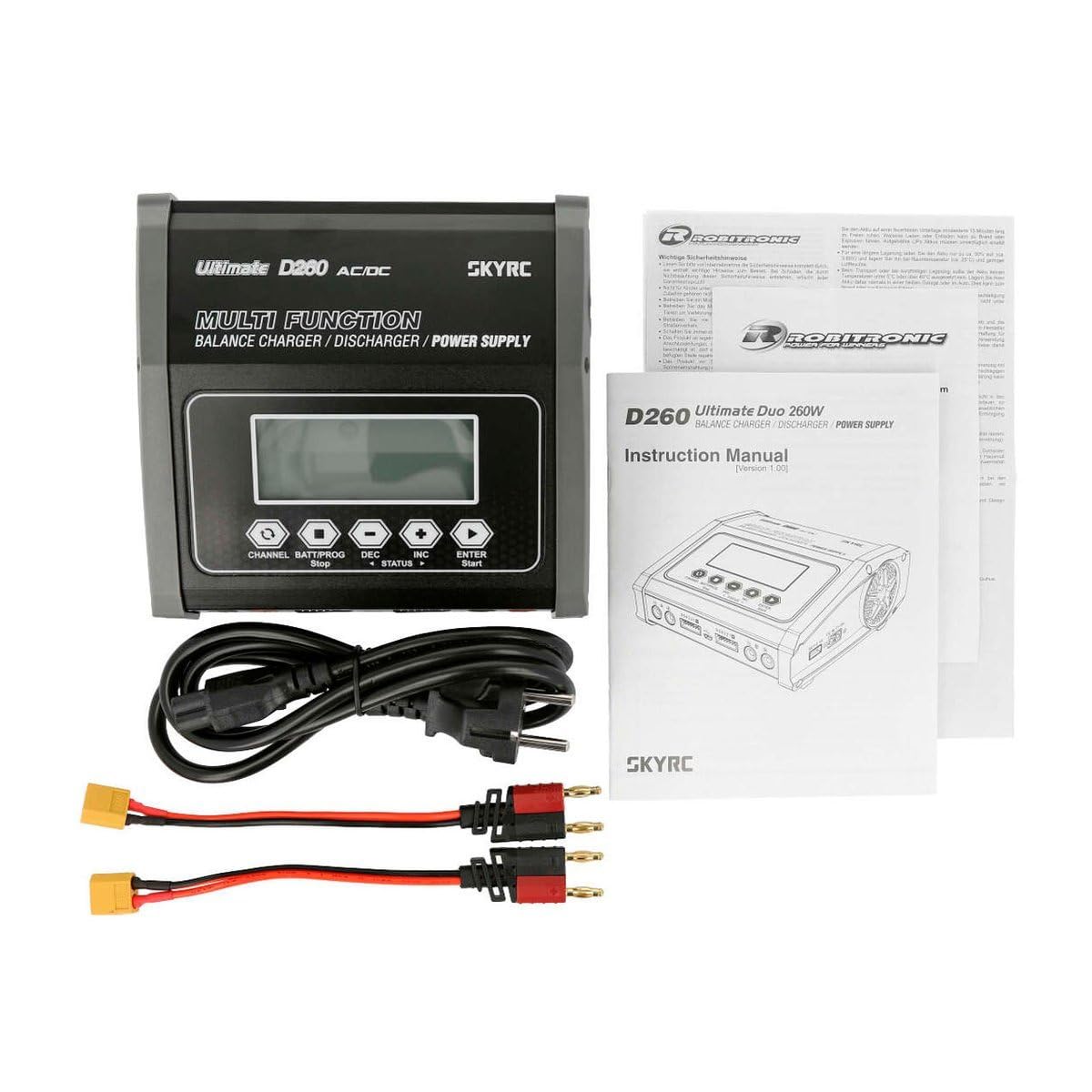 SKYRC SK100157 D260 - Caricatore per modellismo, 14 A, piombo, LiFePO, LiHV, LiIon, LiPo, NiCd, display grafico NiMH, S
