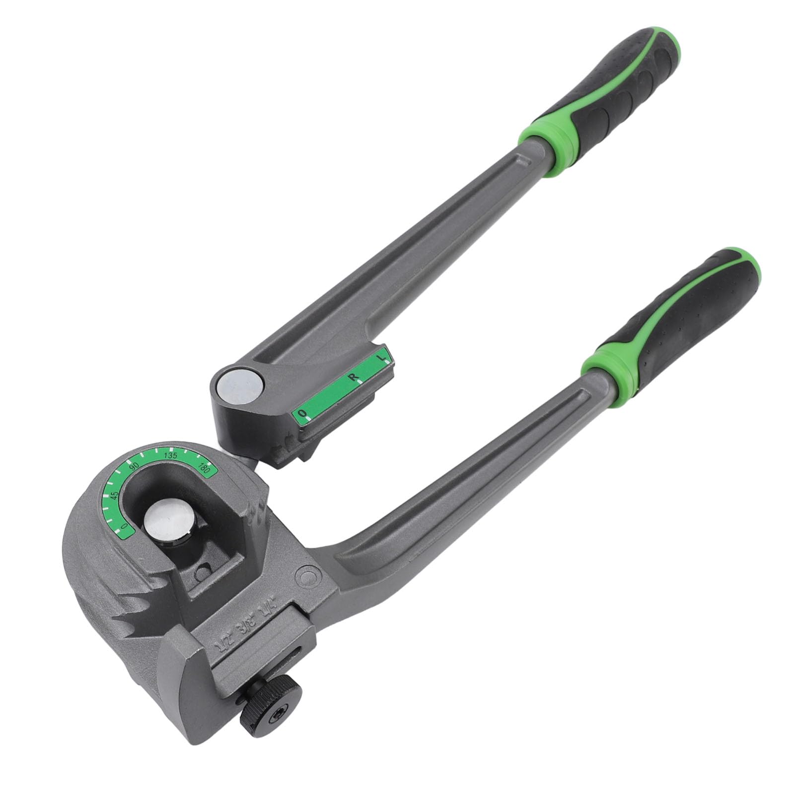 Pssopp Giętarka do Rur 3 w 1 1/4 3/8 1/2 Cala OD 180 Stopni Narzędzie do Gięcia Rur Miedzianych i Aluminiowych ze Stali z Ergonomicznym Uchwytem i Mechanizmem Szybkiego