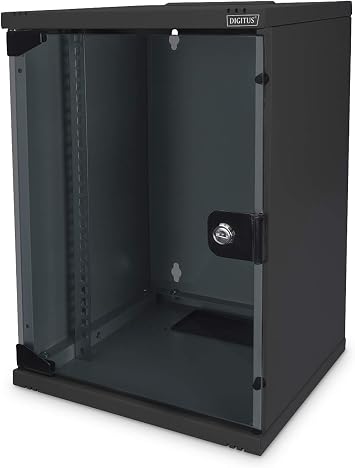 DIGITUS Network Cabinet 10 inch - 9 Rack Units - Wall mounting - HxWxD 464x312x300mm - Loading Capacity 30kg - Usable Depth 250mm - Black