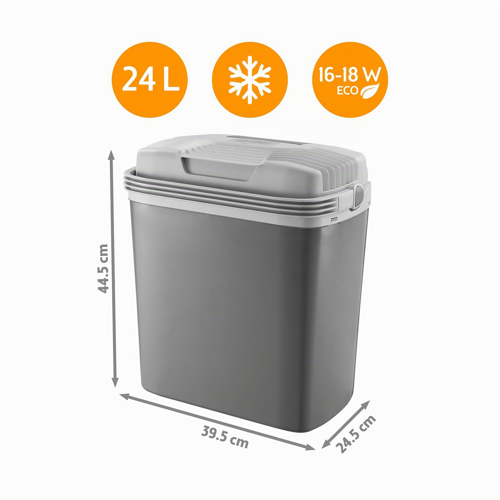 TZS First Austria Nevera Eléctrica 19L - Triple Alimentación con USB-C PD 3.0-52W Frío y Calor - Coche y Camping - Gris Claro