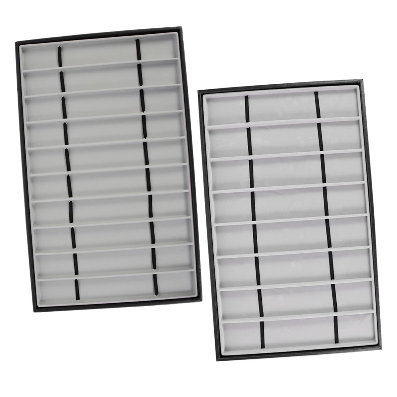 Plateaux pour bracelets de montre UKCOCO en velours gris avec 10 et 8 cases pour bureau