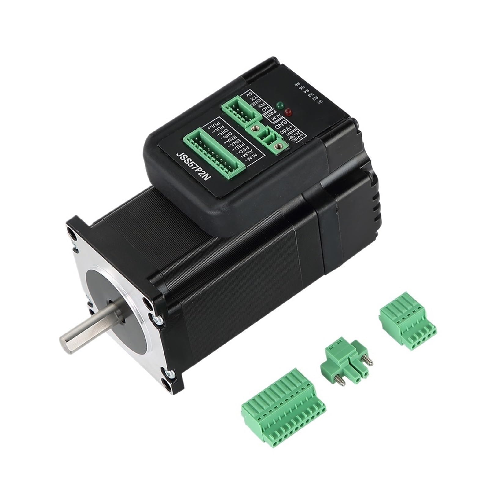 JSS57P2N Nema23 2N.m Closed Loop Servo Motor Integrated Digital Hybrid Servo Drive System 24-48V DC RS232 1000 Encoder line