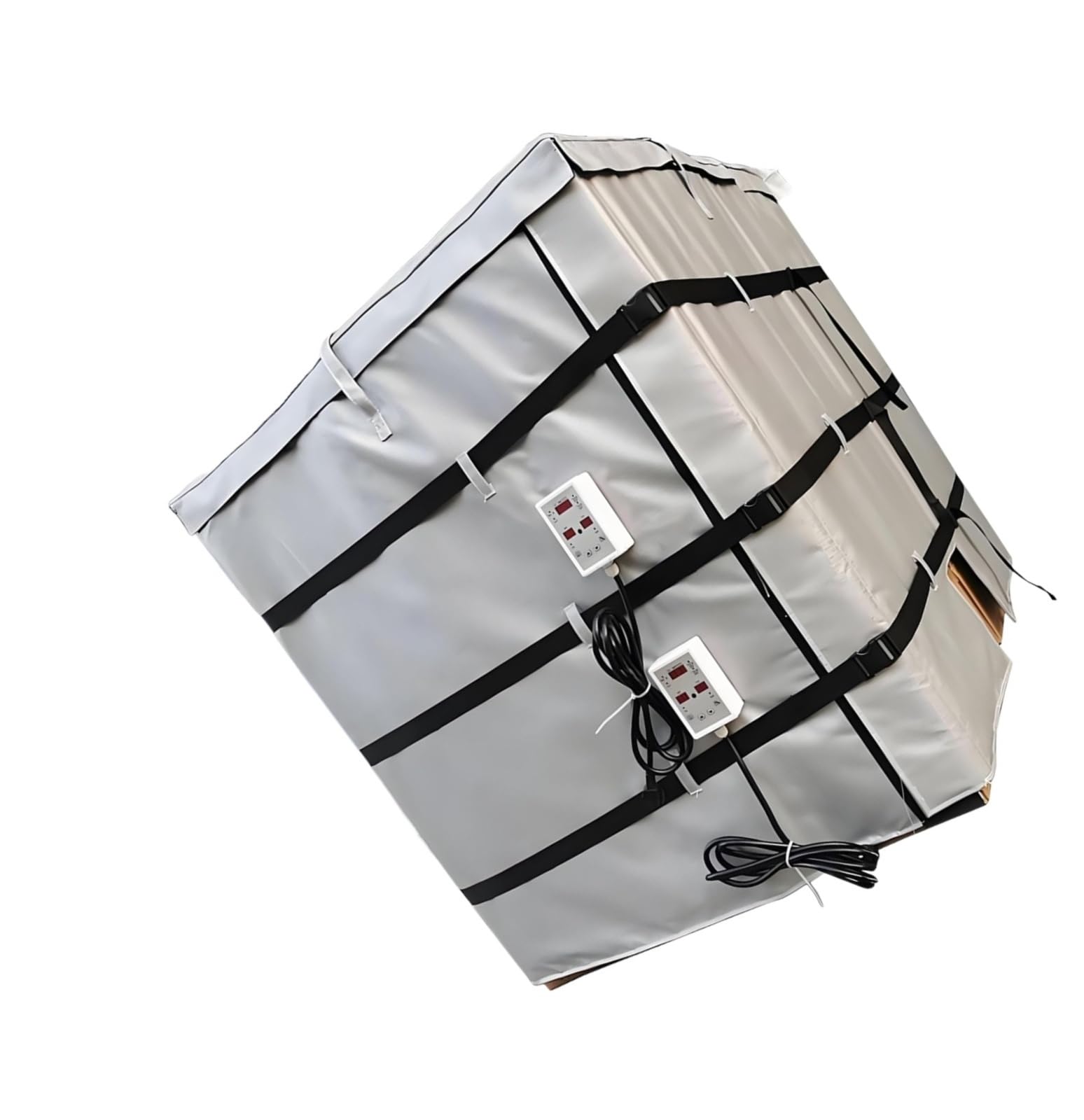 Koc grzewczy IBC Tote 55/275 galonów Regulowana poduszka grzewcza bębna z termostatem, 1 szt.(Gray,275gal/1000L150°C)