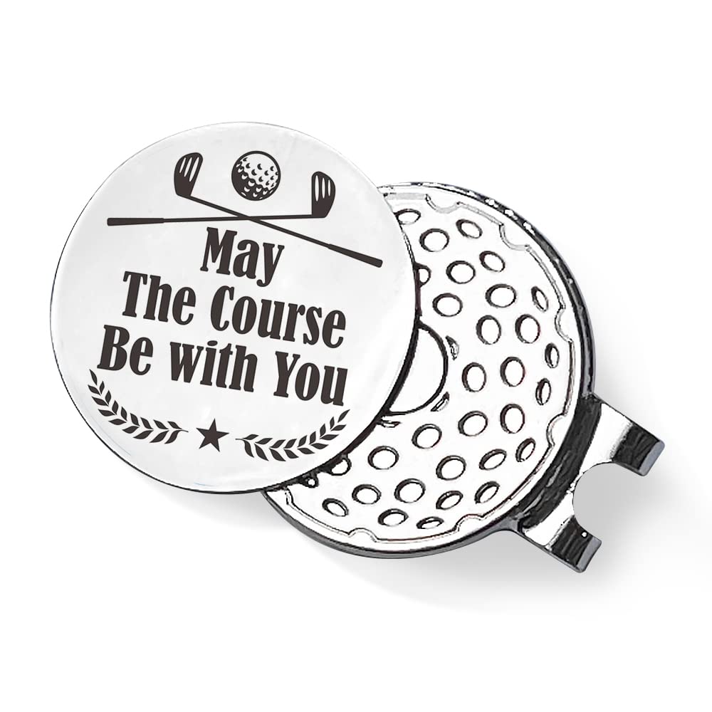 QVUXZ Golf Ball Marker Gifts for Men Women Golfers, Golf Lover Birthday, Golfing Gifts for Boyfriend Him, Valentine's Day Golf Gift for Husband Boyfriend, May The Course Be with You