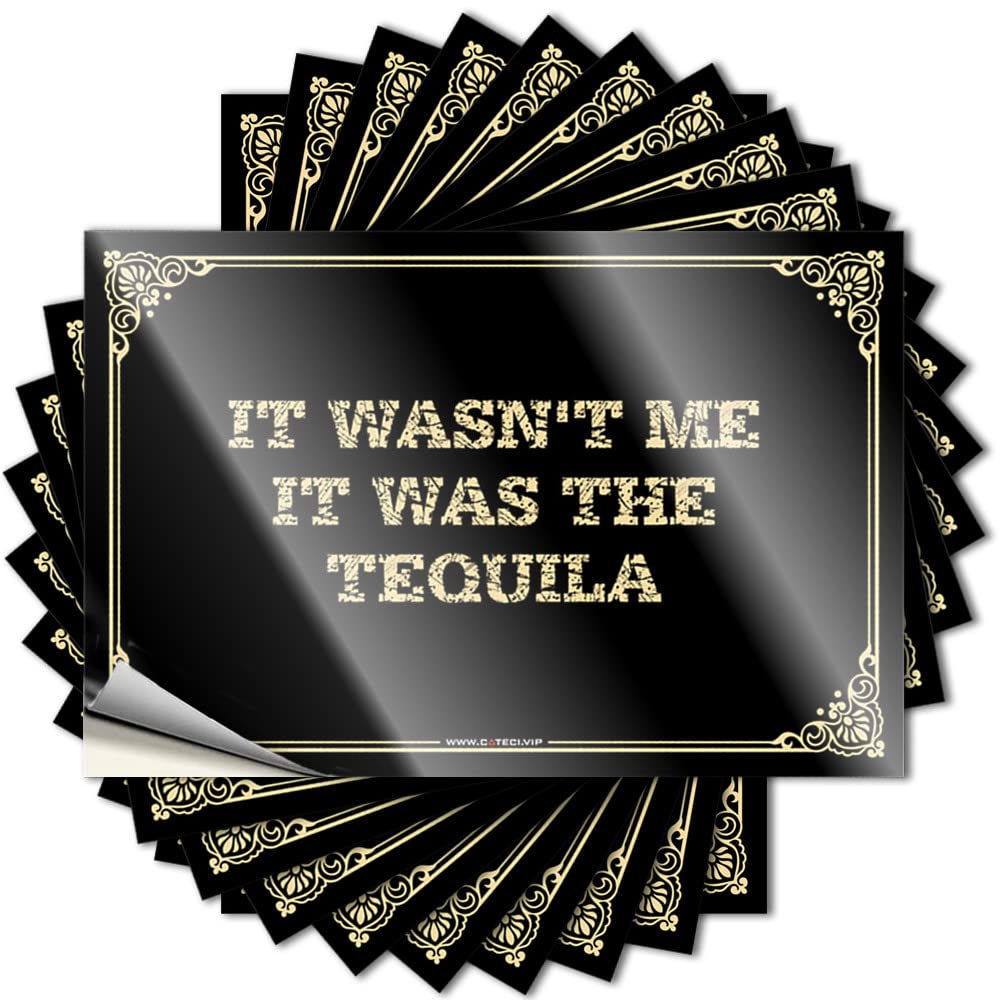 Decore for Room Bottle Decal | It Wasn't Me, It was The Tequila Encouragement for Double Decor(12X18CM)