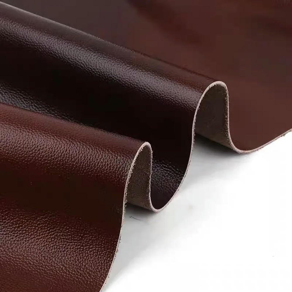 Brązowy cienki materiał bydlęcy 1,2 mm dopasowany kolorystycznie skórzany fotel poduszka na sofę dwukolorowa tkanina z czystej skóry