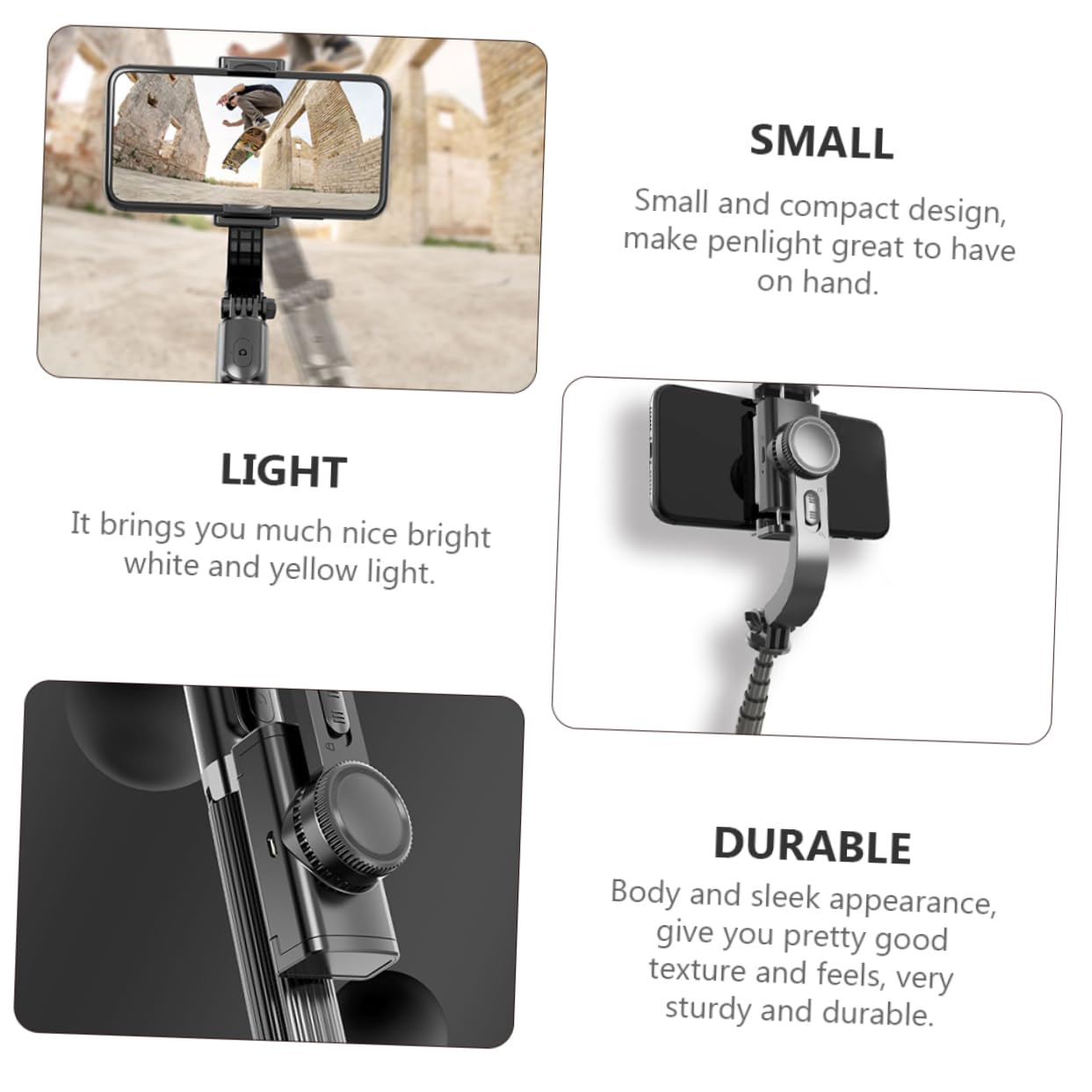 Stabilizzatore Smartphone Selfie Stick Tripode L08 Abs Nero