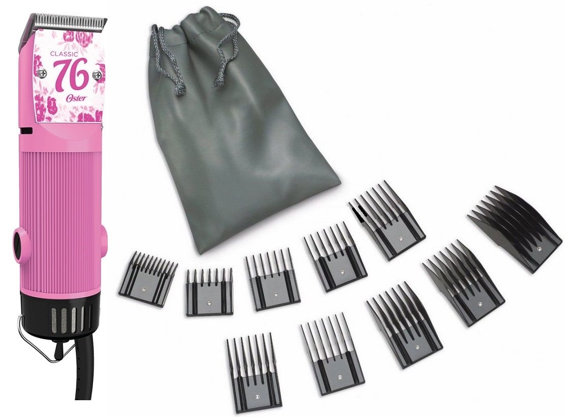 Combo New Oster Classic 76 Limited Edition Hair Clipper (Made in USA) (10 Piece Universal oster Comb Set)