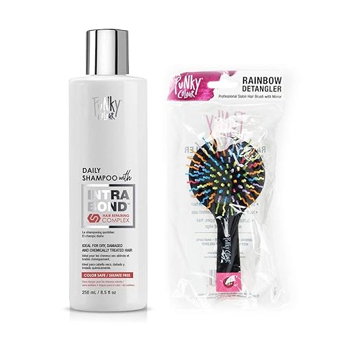 Punky Intrabond Hair Repair Daily Shampoo y cepillo para el cabellodesenredante con espejo