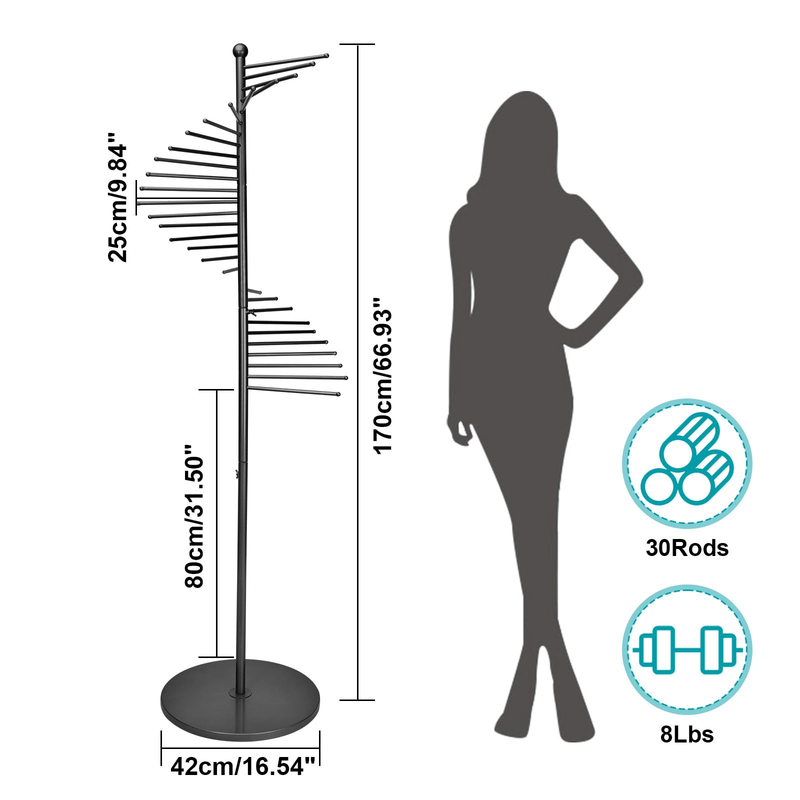 Présentoir D'écharpe En Spirale En Métal Sur Pied, Organisateur De Hijab For Cintre De Châle De Ceinture, Adapté à La Maison Commerciale De Magasin De Vêtements, étagère Permettant D'économiser De L'e