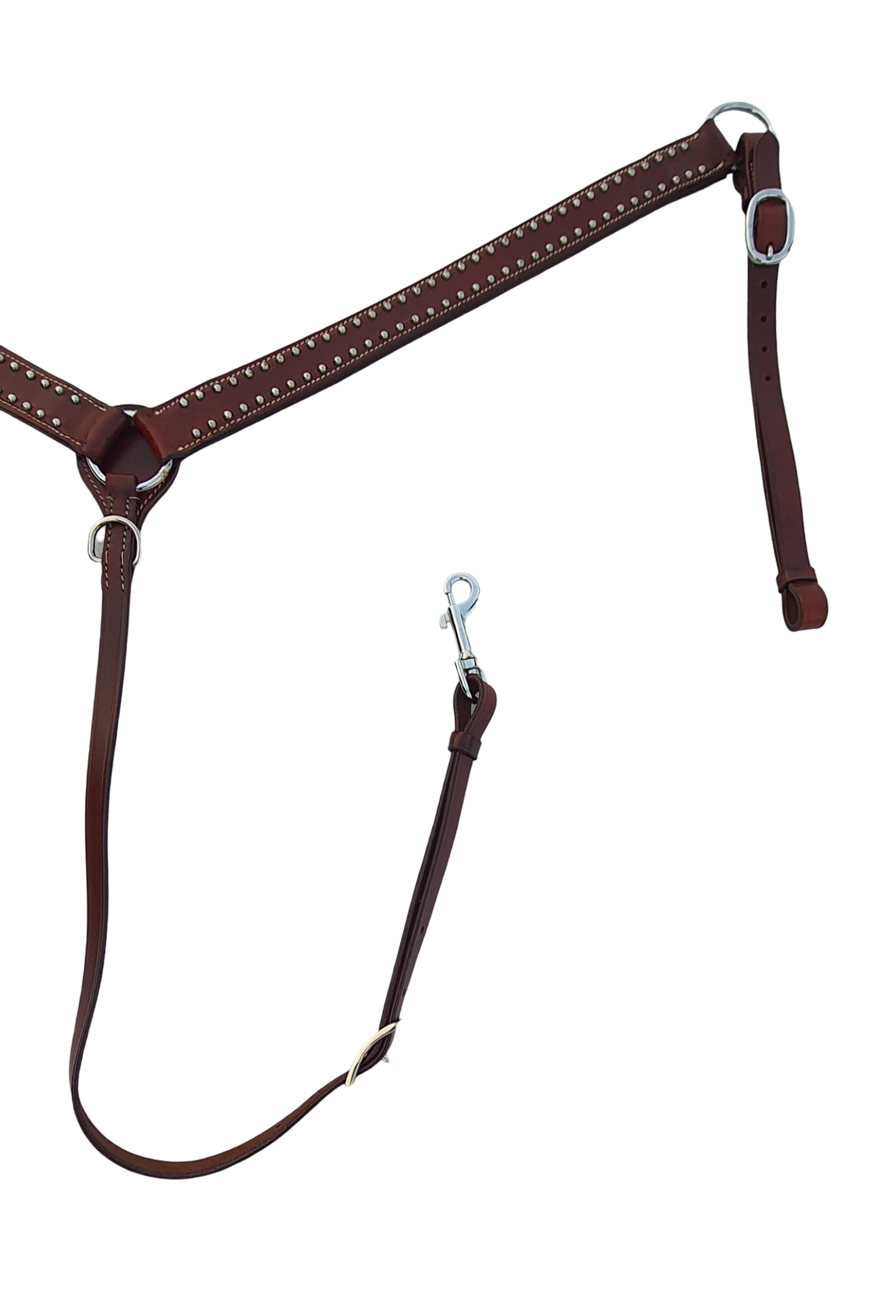 Collar de pecho occidental de cuero de primera calidad para montar a caballo, cómodo cuello de pecho (marrón)