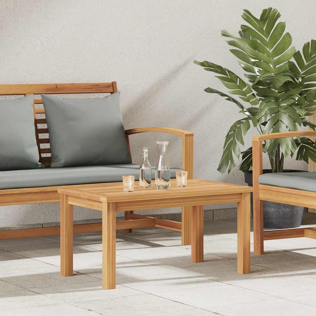 Solid Teak Wood Coffee Table Brown 27.56 x 15.75 x 14.17 in Outdoor Patio Furniture Modern Outdoor Coffee Table for Garden Patio Use