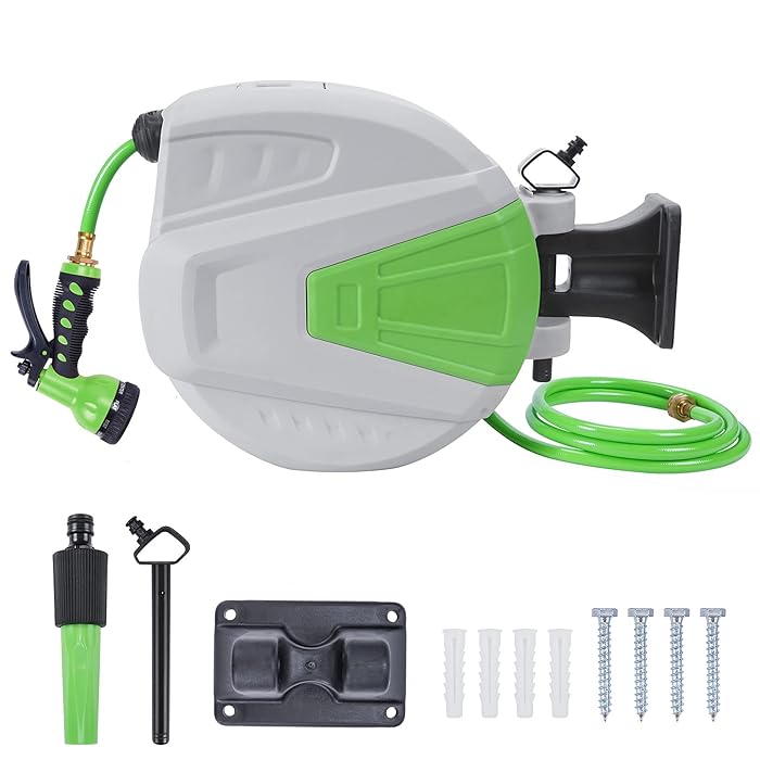 Buy Ayleid Retractable Garden Hose Reel,3/8 in x 66 ft Wall Mounted