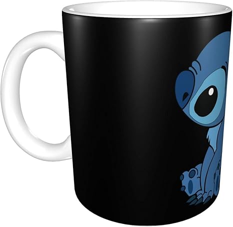 Amazon ホワイトサン コーヒーカップ マグカップ スティッチ コップ カップ 柄付き 330ml 食器 陶磁器 雑貨 グッズ 個性 贈り物 ギフト オフィス カップ マグ ソーサー オンライン通販