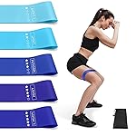 Resistance Bands for Working Out, Exercise Bands Resistance Bands Set with 5 Resistance Levels, Multi-Colored Workout Bands for Indoor & Outdoor Fitness, Leg Strength Training, Yoga (Blue)